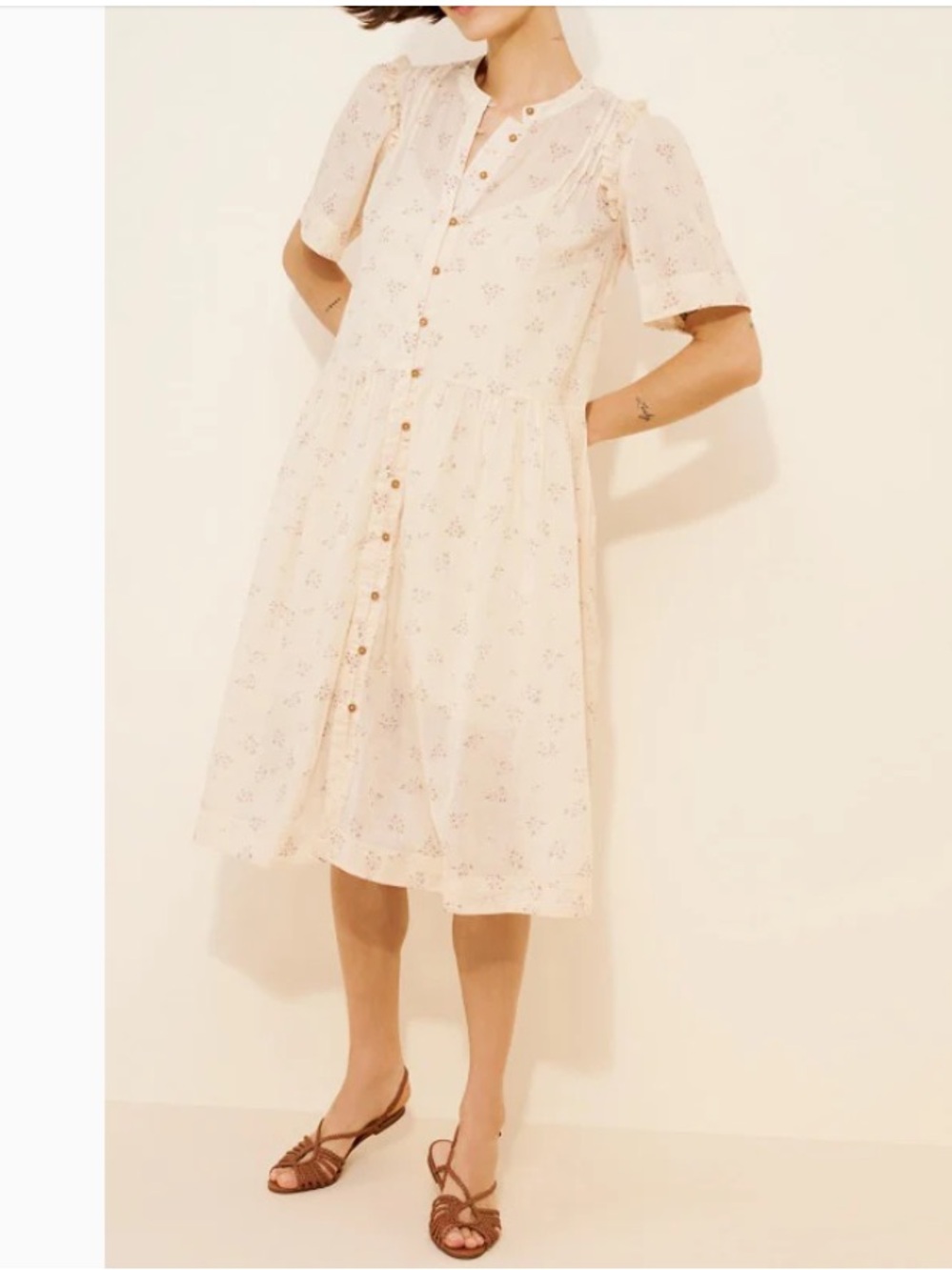 Free People Bella Mae Floral Button-Down Midi Dress - Size S